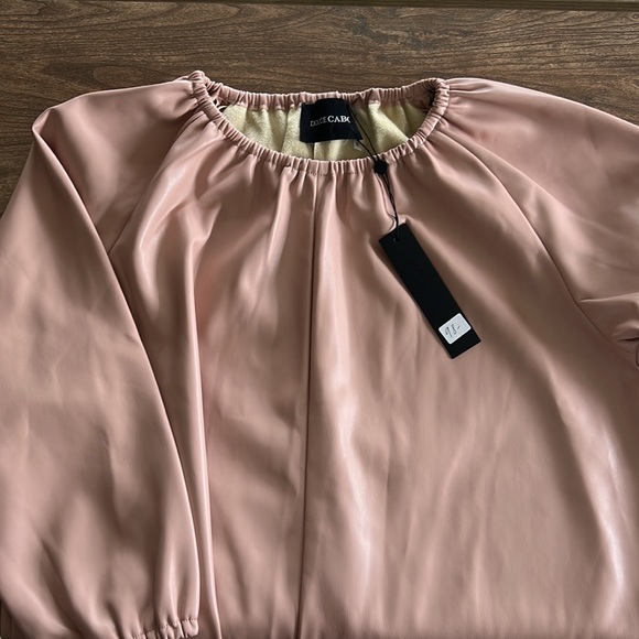 Dolce Cabo tan leather like shirt size S NWT - Picture 3 of 8